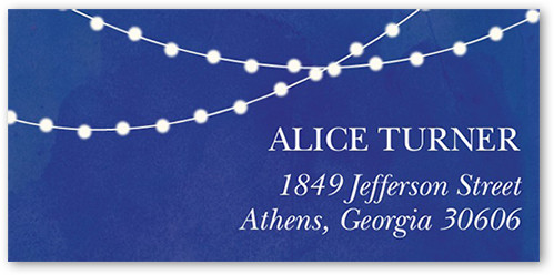 Address Labels: Hanging Lights, Set of 24, Blue, Matte, Royal