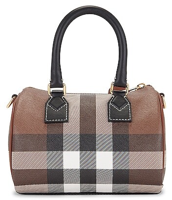 Burberry Small Check Bowling Bag in Brown - ShopStyle