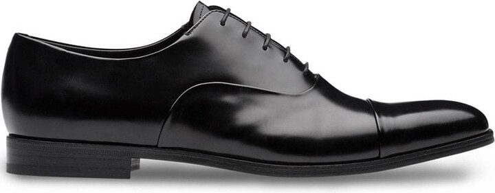 Prada Brushed Leather Oxford Shoes Shopstyle