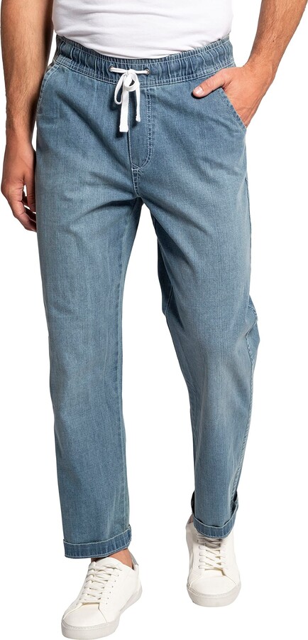 JP 1880 Men's Big & Tall Denim Look Wash Effect Pants Blue Denim  XXXXX-Large 726843 92-5XL - ShopStyle Jeans