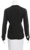 Thumbnail for your product : Yigal Azrouel Sheer-Accented Long Sleeve Blouse