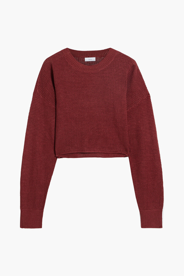 burgundy cropped jumper