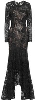 Thumbnail for your product : Costarellos Charla asymmetric pleated lace gown