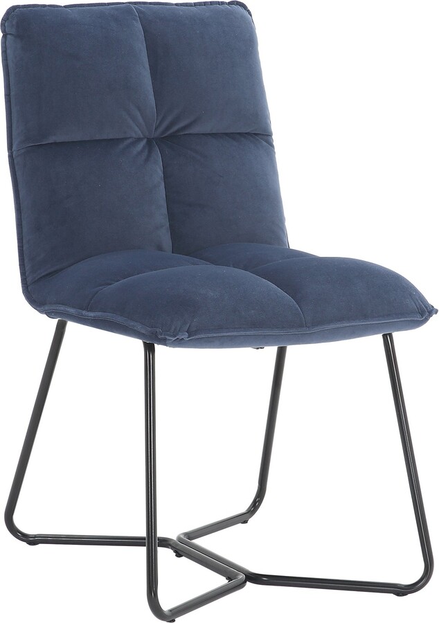 Dunelm Logan Velvet Dining Chair Navy Blue ShopStyle