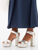 Thumbnail for your product : Nicholas Kirkwood Essential Metallic Leather Platform Sandals - Silver