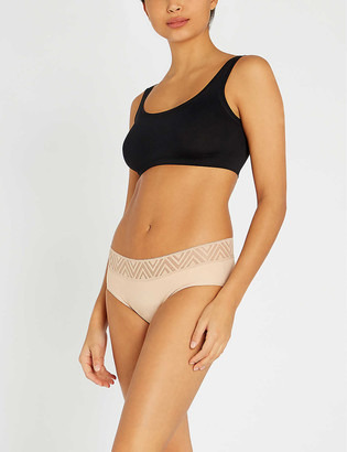 THINX Hiphugger lace and stretch-organic cotton period briefs