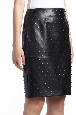 Lanvin Studded Leather Pencil Skirt
