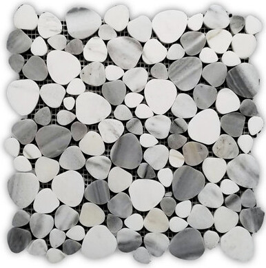 Mango Tile Pebble 12" x 12" Marble Pebbles Mosaic Wall & Floor Tile