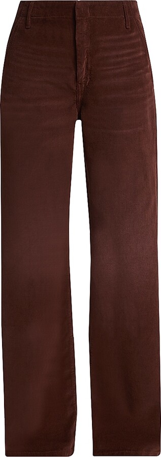 RE/DONE Women's Corduroy Straight-Leg Trousers - Dark Chocolate - Size 25