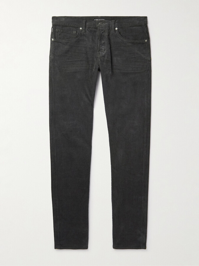 Tom Ford Straight-Leg Garment-Dyed Stretch-Cotton Corduroy Trousers ...