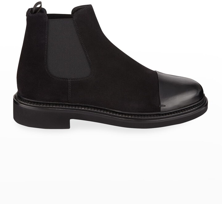 Giorgio Armani Men's Vachetta Leather/Suede Chelsea Boots - ShopStyle