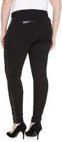 Thumbnail for your product : MYNT 1792 Ponte Tuxedo-Stripe Pants, Black, Women's