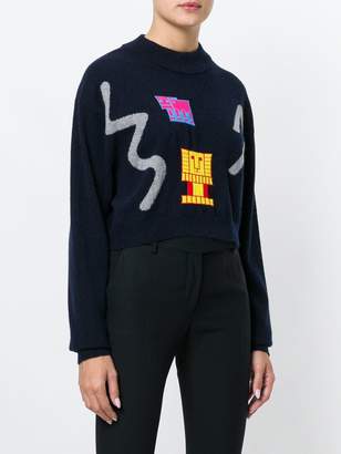 Peter Pilotto cropped abstract stitch sweater