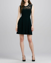 Thumbnail for your product : Shoshanna Lace-Top Knit Dress