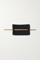 Thumbnail for your product : Balmain Paris Hair Couture Gold-tone And Leather Hairclip - Black