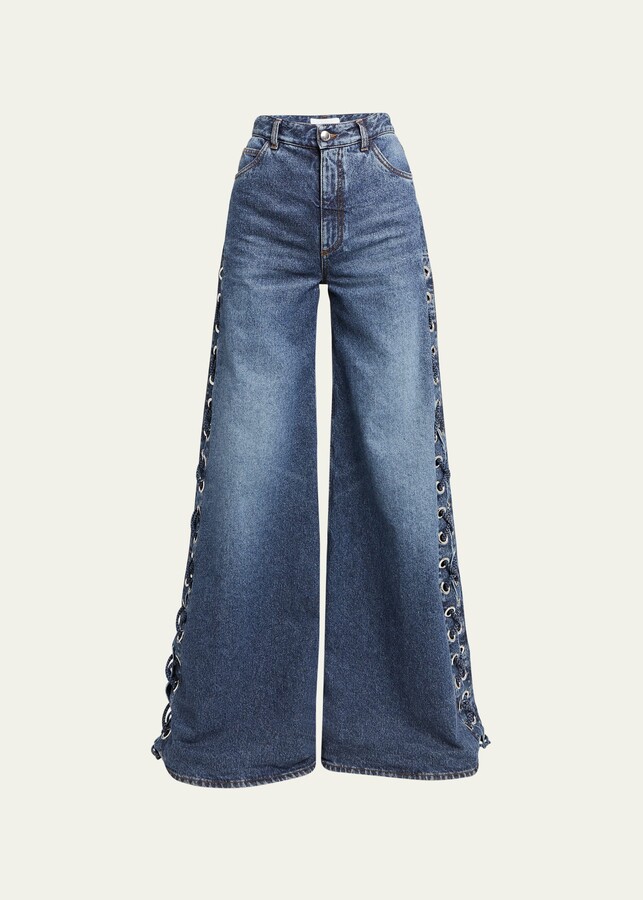 Lace Up Denim Jeans | ShopStyle