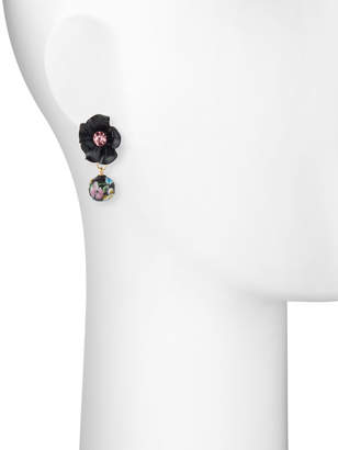 Emily and Ashley Greenbeads By Floral & Drop Earrings, Black