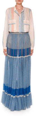Stella McCartney Printed Boho Maxi Skirt, Blue