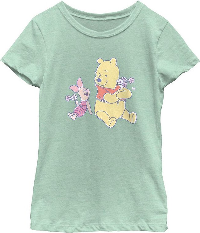 Disney's' Winnie The Pooh And Piglet Flower Friends Girls 7-16 Graphic Tee