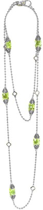 Lagos 18K Gold and Sterling Silver Caviar Color Station Necklace with Green Quartz, 34