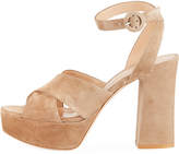 Thumbnail for your product : Gianvito Rossi Suede Platform Ankle-Strap Sandal
