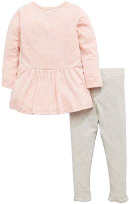 Mini V by Very Girls Meow Cat Applique Tunic & Legging Outfit