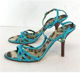 Thumbnail for your product : Roberto Cavalli Blue Metallic Strappy Sandal Heels