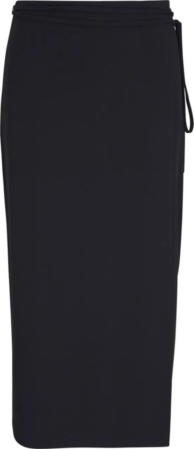 Vince Buckled Cotton-blend Twill Wrap Midi Skirt Cream ShopStyle