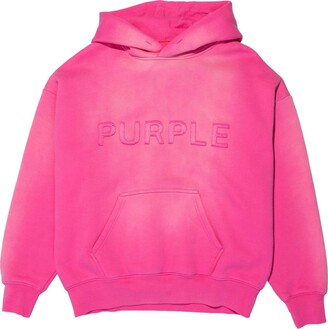 Purple Brand Logo-Appliqué Fleece Hoodie - ShopStyle