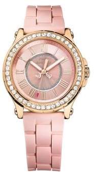 Juicy Couture Ladies Pedigree Goldtone and Silicone Watch