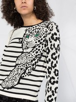 Thumbnail for your product : RED Valentino Intarsia-Knit Leopard Striped Jumper