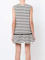 Thumbnail for your product : Marc Jacobs Pompom-Embellished Striped Cotton-Jersey Mini Dress