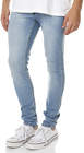 cheap monday tight mens jeans slim leg stretch denim stonewash blue