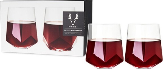 Viski Raye Bordeaux Wine Glasses & Decanter Set - Premium Crystal Clear  Glass, Modern, Stemmed, Flat Bottom, Red Wine Gift - Set Of 3 : Target