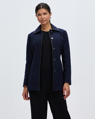 David Lawrence Women's Navy Coats - Georgia Felted Wool Coat - Size One Size, 10 at The Iconic