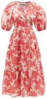 Thumbnail for your product : ALÉMAIS Alemais - Juno Paisley-print Cotton-voile Wrap Dress - Pink