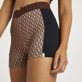 Thumbnail for your product : River Island Womens Brown RI Active monogram print shorts