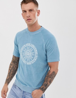 ASOS DESIGN super heavyweight t-shirt in towelling with embroidered design
