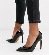 black patent heeled shoes