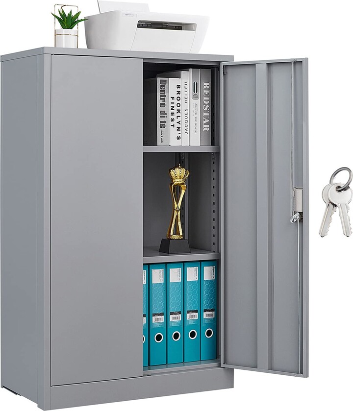 Viicaa Metal Storage Foldable with 2 Adjustable Shelves and