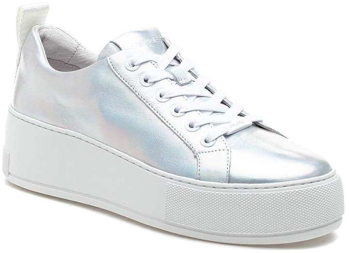 silver platform sneakers
