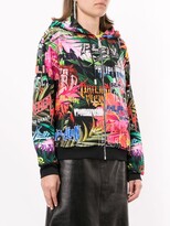 Thumbnail for your product : Philipp Plein Graphic Logo Print Zipped Hoodie