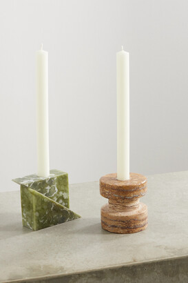 Soho Home - Ambra Set Of Two Marble Candle Holders - Green - ShopStyle