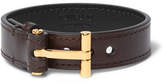 Thumbnail for your product : Tom Ford Leather Gold-Tone Bracelet