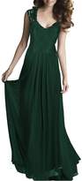 Thumbnail for your product : TLY Womens Elegant V neck Sleeveless Lace Maxi Dress, M