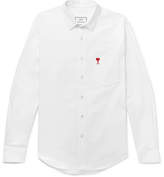 Thumbnail for your product : Ami Slim-Fit Embroidered Cotton-Twill Shirt