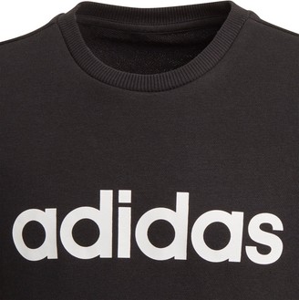 adidas Youth Girls Linear Sweat Top Black/White