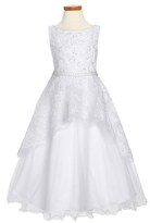 Thumbnail for your product : Joan Calabrese for Mon Cheri Satin, Tulle & Lace Communion Dress (Little Girls & Big Girls)