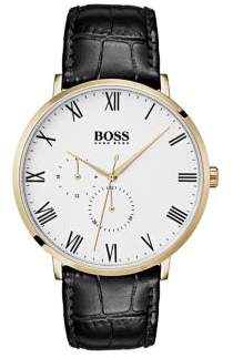HUGO BOSS William Leather-Strap Watch