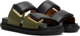 Thumbnail for your product : Marni Black & Green Fussbett 2 Strap Sandals